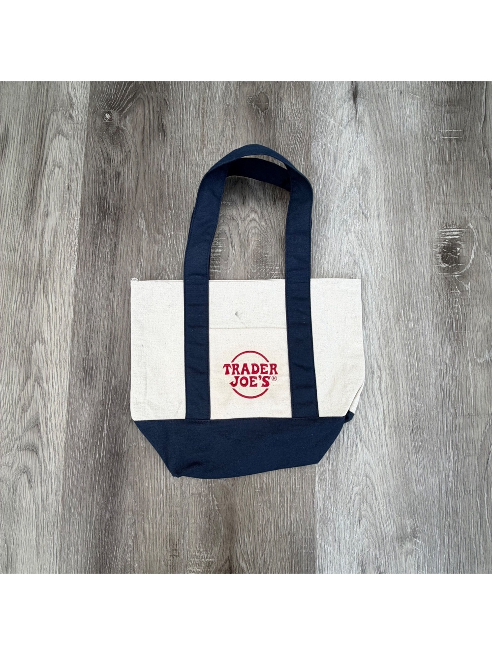 Trader Joe’s Navy Blue Mini Canvas Tote Bag